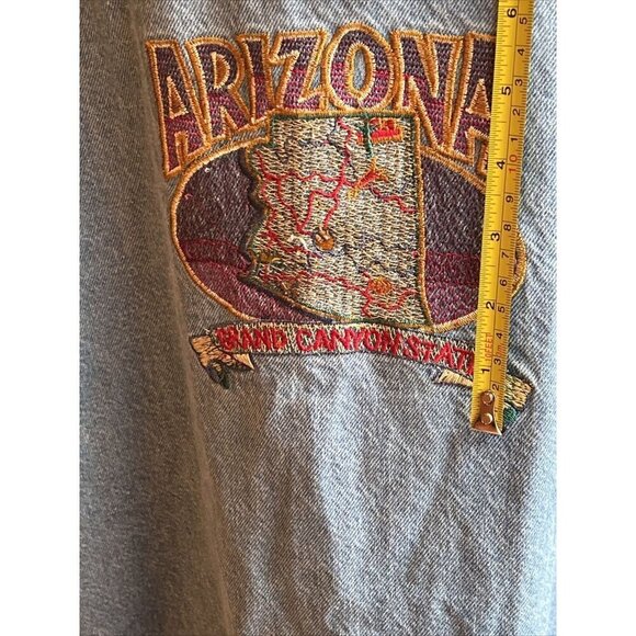 Passion-I Denim Jacket 2X Zip Arizona Grand Canyon State Embroidered Pockets USA - Picture 10 of 12